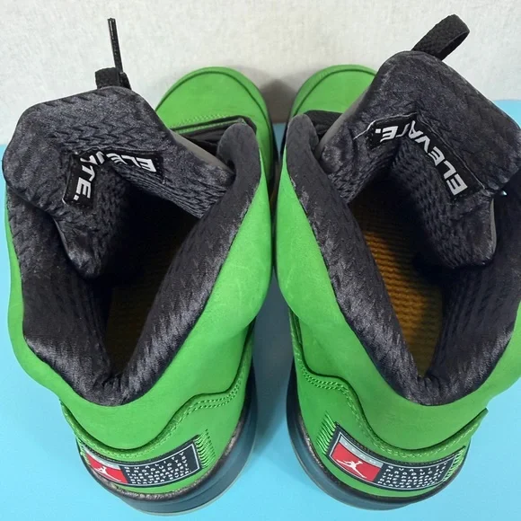 Jordan Men's 5 Oregon Ducks Apple Green Black Yellow. - Picture 7 of 11